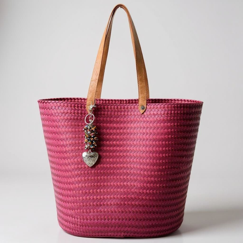 BOLSO RAFIA ROSADO